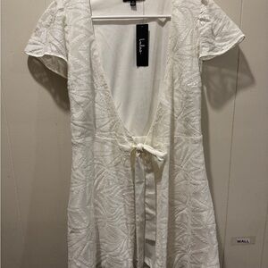 Lulus White sequin wrap dress